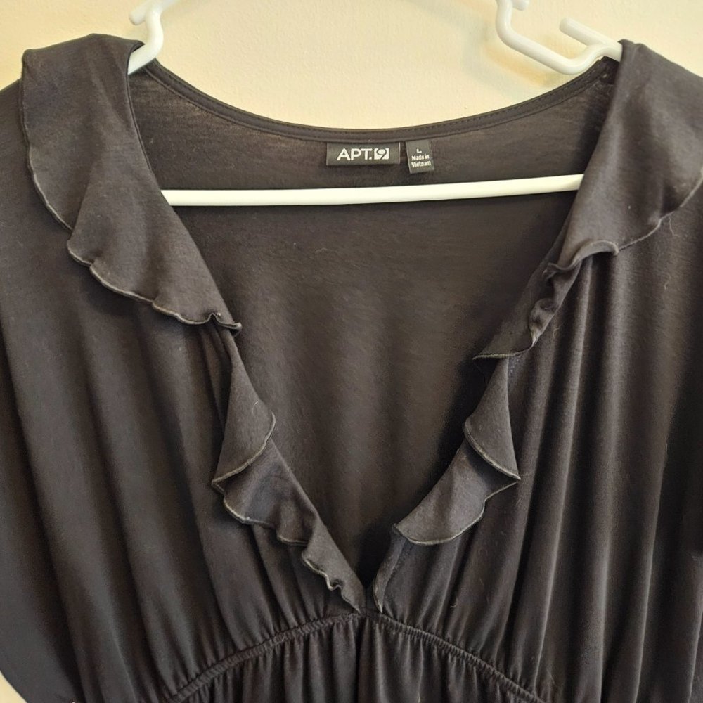 Apt 9 black v-neck ruffle coverup